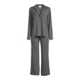 thumbnail image 5 of Sealy Women’s Long Sleeve Notch Collar Top and Pants Sleepwear Set, 2-Piece, 5 of 5