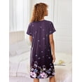 thumbnail image 3 of EKOUAER Zipper Robes for Women Short Sleeves Knit Bathrobes Knee Length Soft Lace Trim Loungewear with Pockets, 3 of 6