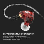 BASN Bsinger PRO Professional In-Ear Monitor Headphones for Singers Drummers Musicians with MMCX Connector IEM Earphones (Red)