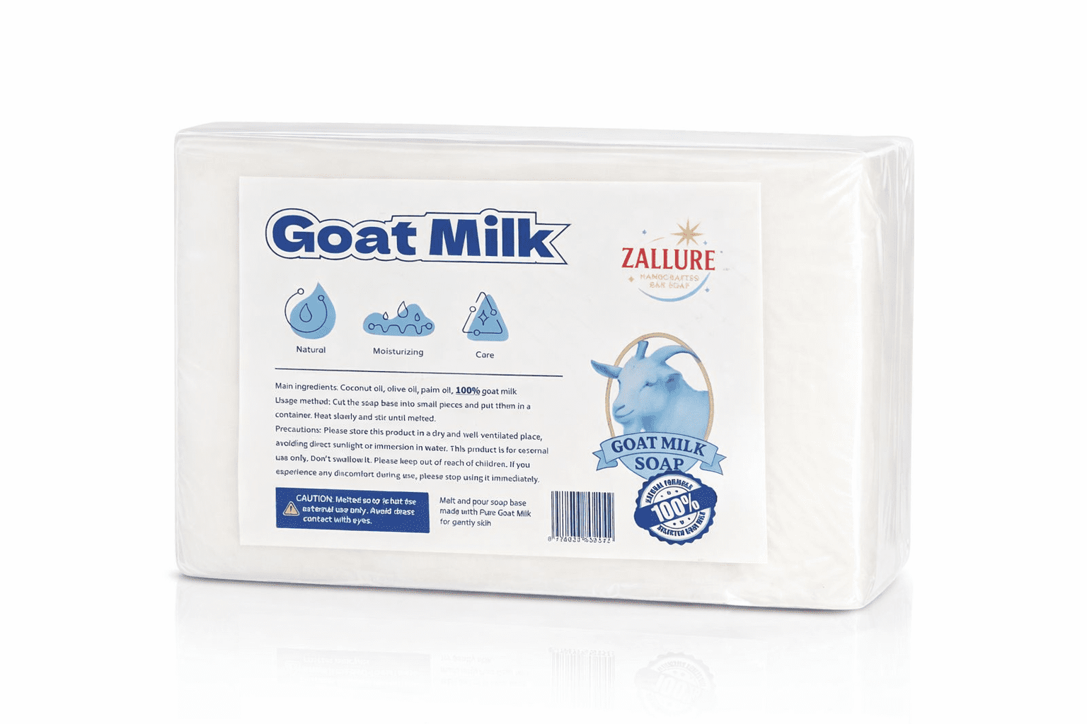 Goat Milk Soap Base, 2.23 lb | SLS/SLES-Free Melt & Pour | Natural Soap Making Base for Smooth, Creamy Bars