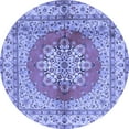 thumbnail image 1 of Ahgly Company Indoor Round Persian Blue Traditional Area Rugs, 4' Round, 1 of 4
