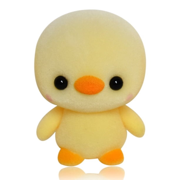 Flocking doll toy Yellow duck penguin rabbit panda squirrel cat Shiba dog doll machine doll car room desk bedside table dollYellow duckChina Deng Xun unisex