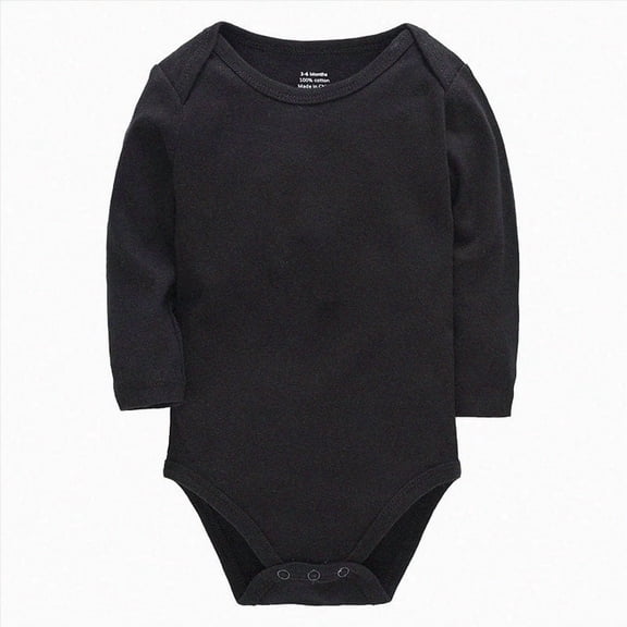 zuwimk Baby Girls Boys Bodysuit Super Soft Cotton Romper Snaps, breathable, one-piece, long & short sleeve, easy-diaper-change(3-6 Months,Black)