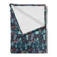 thumbnail image 2 of Owls Soft Flannel Fleece Throw Blanket, Nocturnal Concept of Colorful Cats Happy Faced Rainy Clouds Owls and Flowers, Cozy Plush for Indoor and Outdoor Use, 70" x 90", Multicolor, by Ambesonne, 2 of 5