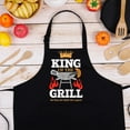 thumbnail image 4 of Qweryboo Funny Dad Grilling Aprons for Men, BBQ Grill King Chef Apron, Kitchen Cooking Apron for Gifts(Grill 1), 4 of 7