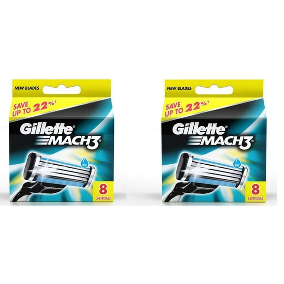 Mach3 Refill Cartridge Blades for Mach 3, 8 Ct. (Pack of 2)