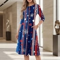thumbnail image 4 of BOMYJESK 4th Of July Dresses for Women Maxi Dress 250th Anniversary Stars Stripes Midi Dresses Boho Independence Day Summer Dresses Elegant Classy Evening Dress for Party Multicolor L, 4 of 7