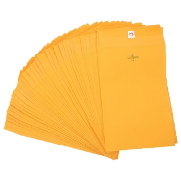 Worgeous 100pcs Kraft Mini Envelopes Catalog Envelopes Clasp Envelopes With Clasp Closure Gummed Seal Mailing Envelopes For Home Office Business