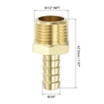 thumbnail image 2 of Brass Hose Barb Fittings 6 Pack 3/8" Barbx1/2" NPT Male Brass Barb Pipe Fitting, 2 of 6