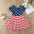 thumbnail image 4 of TAIAOJING Toddler Baby Girls Floral Dress Summer Kids Clothes Independence Day Stars Stripes Casual Ruffle Backless 4th Of July Outfits Princess Dresses For 4-5 Years, 4 of 8