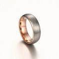 thumbnail image 4 of Tungsten Men's Wedding Band with Silver Plated Brushed Finish | Rose Gold Plated Interior | 6mm Comfort Fit Men's Engagement Ring | Lifetime Warranty, 4 of 7