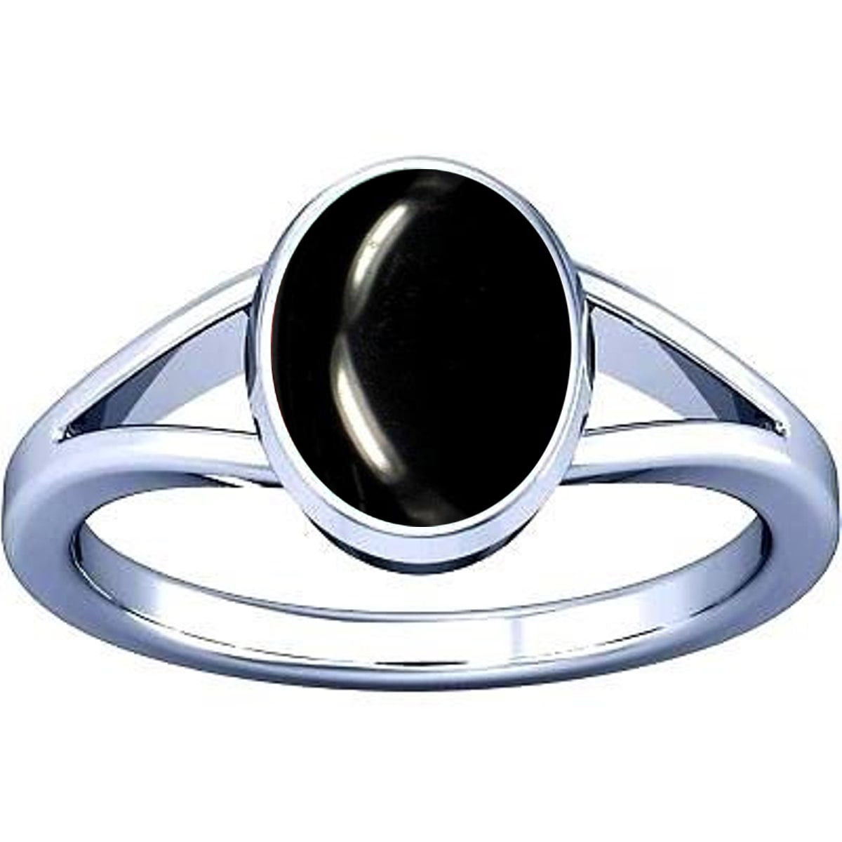 Divya Shakti Carat agate Noire Kala hakik Bague en