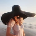 thumbnail image 4 of SikaFu Oversized Beach Straw Hats for Women Extra Large Wide Brim Beach Hat Foldable Roll up Floppy Sun Hat, 4 of 7