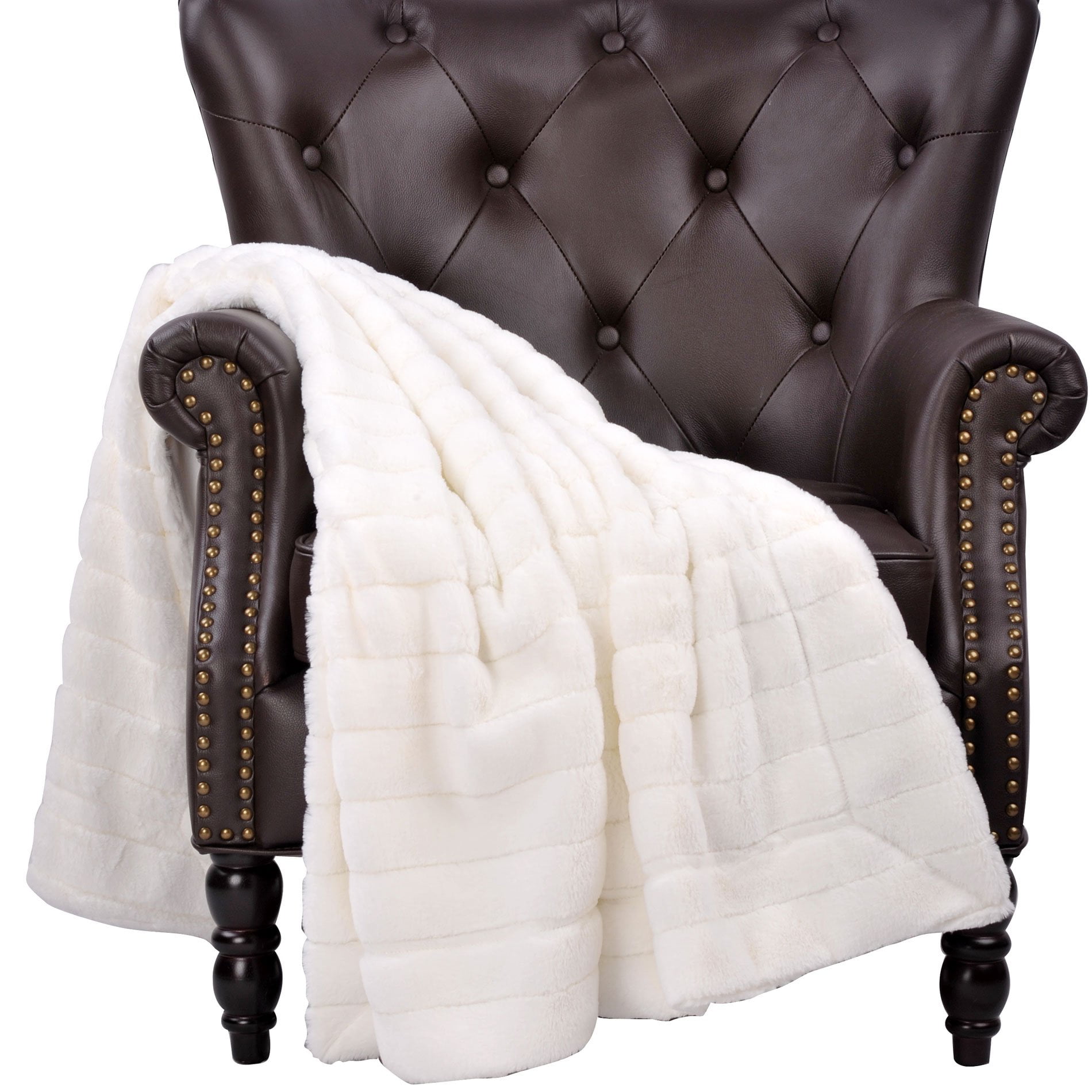 Fuzzy Warm Ribbed Large 60 x 80 Throw Blanket Washable Cozy Sherpa Fleece Plush 
