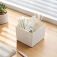thumbnail image 7 of Desk Organizer With Handle Portable Storage Caddy Synthetic Multi-Compartment Office Materials Storage Bin For Desktop, Classroom, Home And Makeup Organizer Black 8.66X6.1X6.1In, 7 of 7