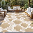 thumbnail image 2 of Light Brown Moroccan Outdoor Rug for Patio/Deck/Porch, Non-Slip Large Area Rug 5 x 7 Ft, Modern Geometric Abstract Art Indoor Outdoor Rugs Washable Area Rugs, Reversible Camping Rug Carpet Runner, 2 of 8