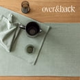 thumbnail image 6 of over&back 18x90 Woven Chambray Cotton Table Runner - Washable Table Runners for a Custom Home Decor Tablescape - Coffee Table, Dinner Table, Living Room - Green, 6 of 10