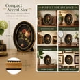 thumbnail image 4 of Home Decor Collection 6x8 Gold Ornate Rose Still Life Oval Framed Wall Art, Vintage Floral Canvas Artwork with Black and Gold Resin Frame, Botanical Tabletop or Wall Décor, 4 of 11