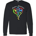 thumbnail image 3 of Inktastic Autism Awareness Heart Ribbon and Puzzle Pieces Long Sleeve T-Shirt, 3 of 5
