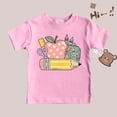 thumbnail image 4 of Chandails pour Filles, Chandails à Manches Courtes Imprimés pour Filles, Col Rond, Hauts d'Été pour Adolescentes, Tenues Mignonnes pour Filles 4-5 Ans, 4 of 4