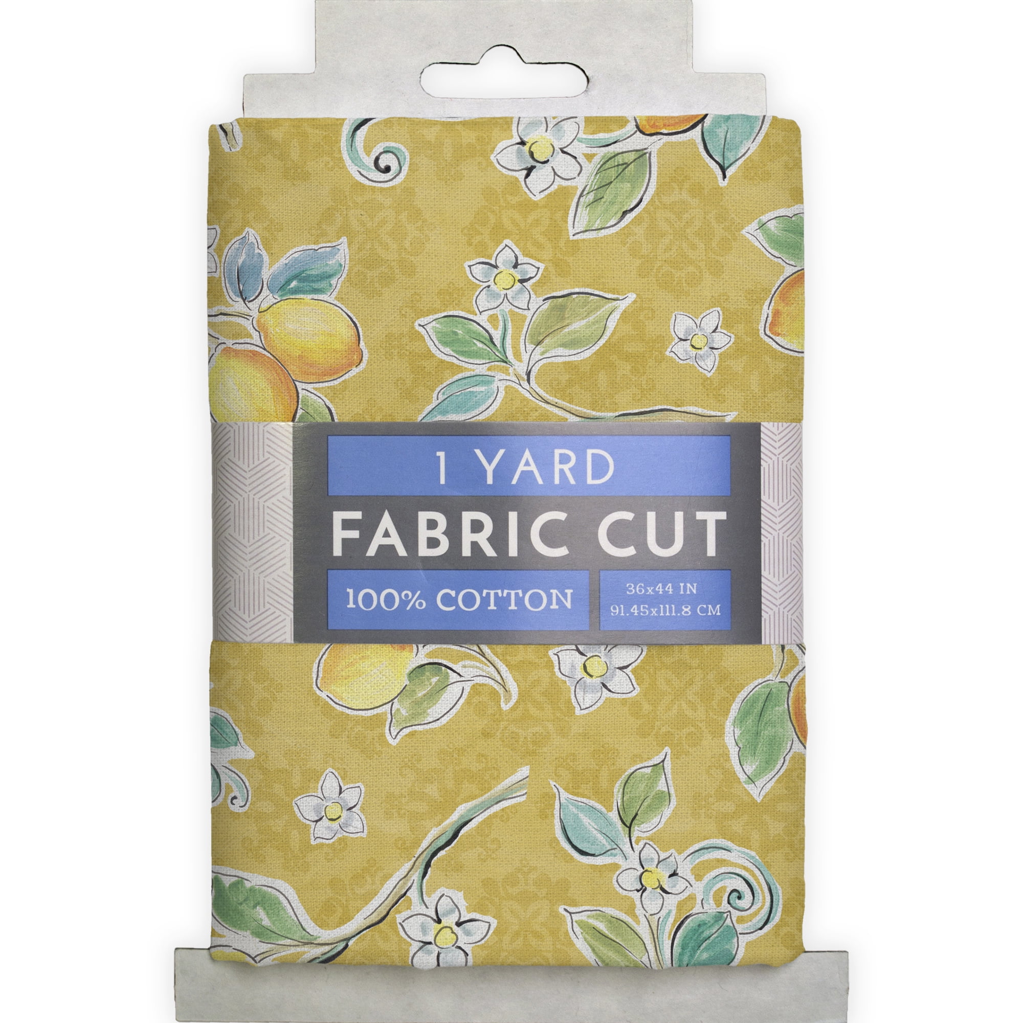 (2 pack) 1 Yard 100% Cotton Mediterranean Lemons, Yellow, 44" Wide for Quilting & Sewing by David Textiles