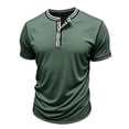 thumbnail image 7 of XUANTAOO Mens Tshirts Short Sleeve Button Down Crew Neck Henley Shirt Lightweight Green Shirts with Button Mens Clothes, 7 of 7