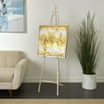thumbnail image 3 of DecMode 17" x 65" White Metal Adjustable 3 Tier Anchor Easel with Foldable Stand and Chain Support, 1-Piece, 3 of 11