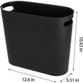 thumbnail image 5 of Small Trash Can Garbage Can Container Bin with Handles 3 Gallons Plastic Wastebasket for Bathrooom, Bedroom, Office, Kitchen, Laundry Room, Dorm Room - Black, 5 of 5