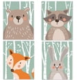 thumbnail image 4 of Oso zorro conejo pintura al óleo dibujos animados animales del bosque sin marco lienzo arte HD impreso carteles al óleo imágenes de dibujo Scienceny JJ17289-01, 4 of 6