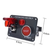Geloo 12V Ignition Switch Panel with Engine Start Push Button Toggle Switch Panel for Racing Car