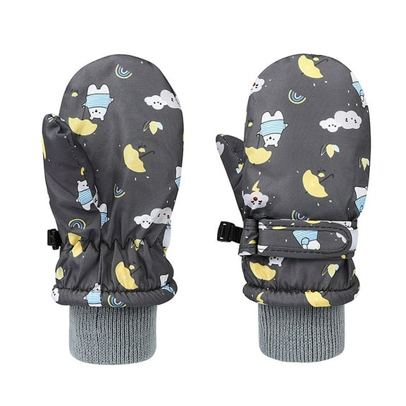HNMKIU Kids Ski Gloves for Cold Weather with Water Resistance and Warmth for Children Ages 1 to 8 Years Old Grey,2-4 Years