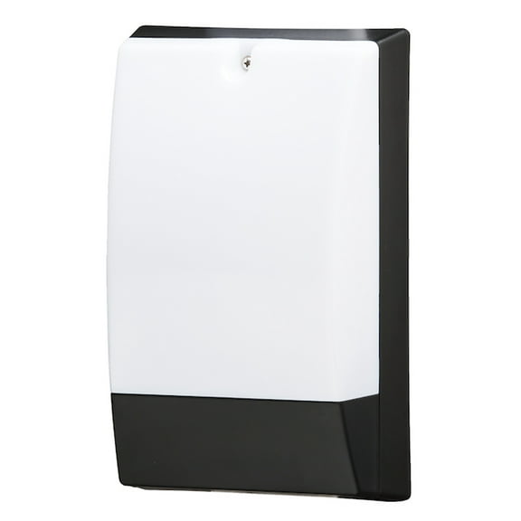 10"H Outdoor LED Wallpack Dusk to Dawn Wall Light, Low Profile Black Finish, White Shade