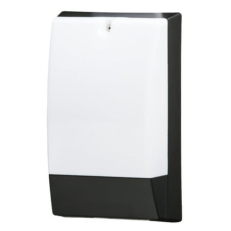 10"H Outdoor LED Wallpack Dusk to Dawn Wall Light, Low Profile Black Finish, White Shade