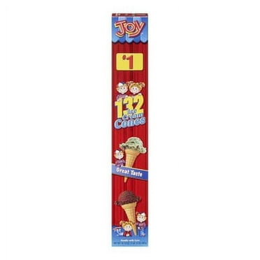 JOY #1 Ice Cream Cones - Convenient Dispenser Pack, 132 Count - Perfect for Parties and Home Use
