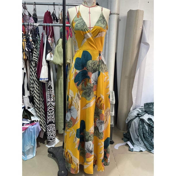 bohemia chiffon long floral print dress Hndudnff Women's Long Sleeve Bohemian Long Floral Print Beach Chiffon Party  Dress Pink S at Amazon Women's Clothing store