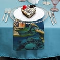 thumbnail image 4 of WERPE Turtle Ocean Coral Reef Cloth Napkins, Reusable Machine Washable Fabric for Events, Gift 4 PCS, 4 of 7