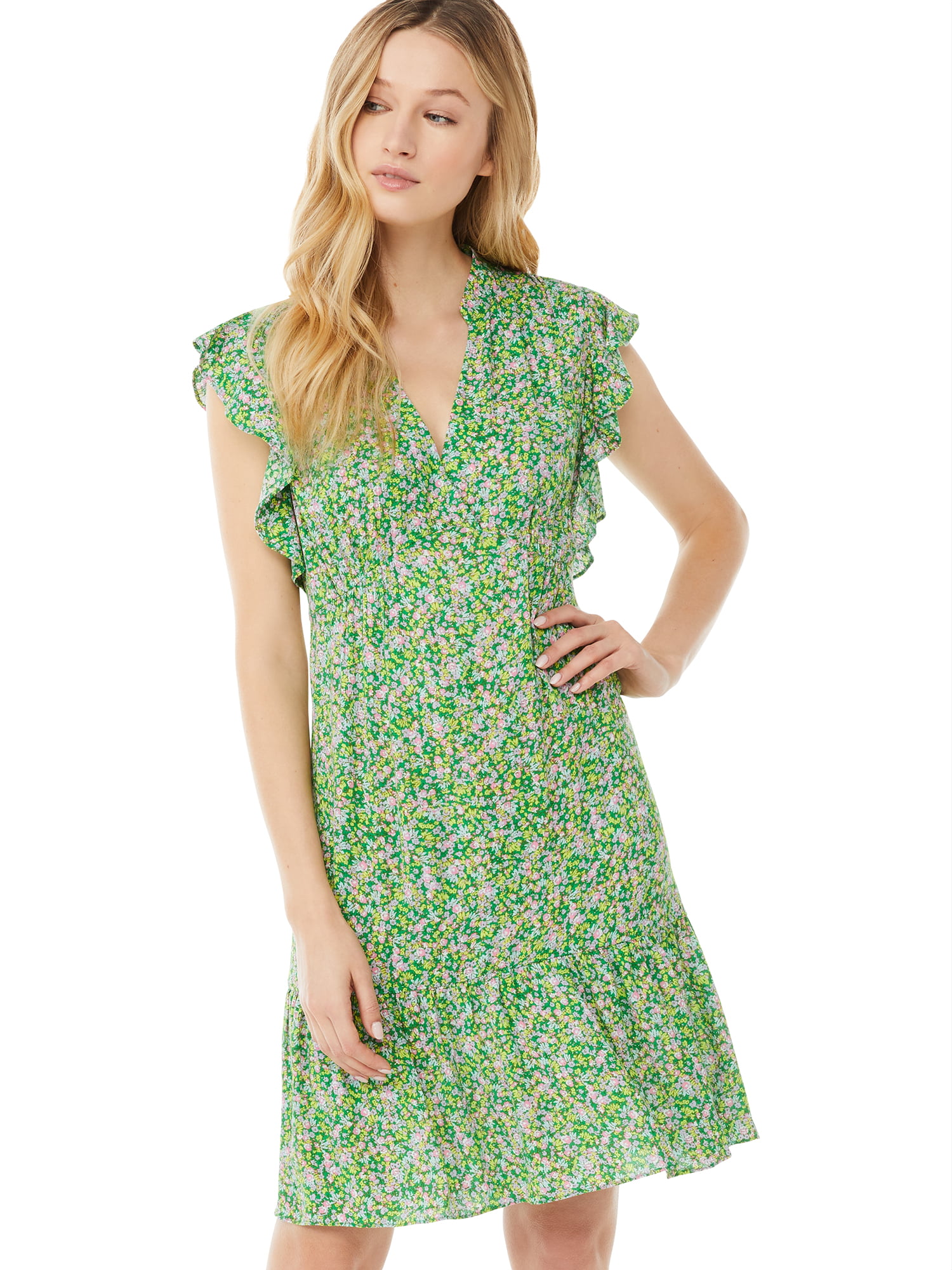 Scoop Women's Floral Mini Dress - Walmart.com