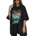 thumbnail image 4 of Plus Size Shirt for Women Oversized Black Tops for Women Short Sleeves Shirt for Women Valentine's Day T Shirt Crewneck Shirt for Women M, 4 of 5