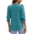 thumbnail image 4 of Top XIEERDUO de manga 3/4 para mujer, elegante, casual, XXL, 4 of 4