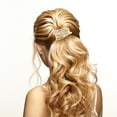 thumbnail image 2 of Unique Bargains 1 Pc Ponytail Buckle Hair Clip Irregular Lines Hair Ponytail Cuff for Women Gold Tone, 2 of 6