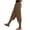 Brown, variant on Admvng Capris Pants for Women Casual Loose Summer Comfy Wide Leg Elastic Waist Breathable Capri With Pockets Size S-2XL