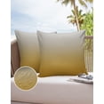 thumbnail image 6 of Pack of 2 Outdoor Pillow Covers, Gray-Yellow Gradient Pattern Waterproof Square Throw Pillowcase Cushion Decorative Pillow Covers for Couch Patio Tent, 16x16 in, 6 of 6