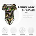 thumbnail image 6 of Gaeub Mardi Gras3 Women'S Short Sleeve One Piece Swimsuit Sexy High-Waisted Bodysuit For Swimming, Beach, Sports - Xx-Large, 6 of 9