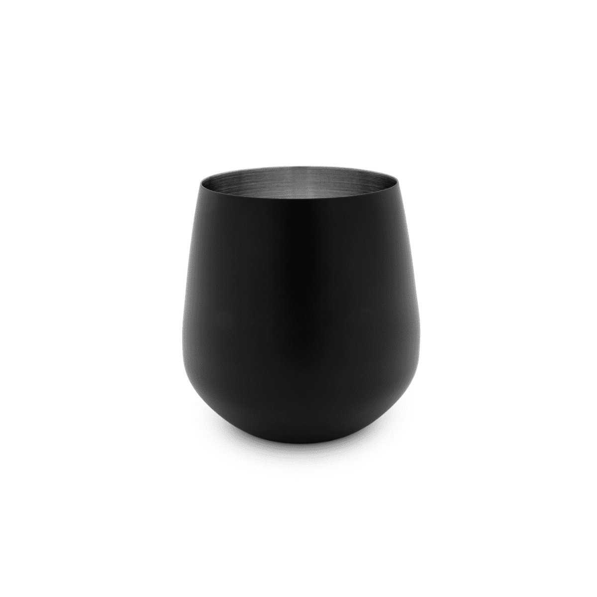 K&K Home Black Matte Stainless Steel Unbreakable Black Stemless Wine Glasses - 15 oz - Set of 4 Colored, Stemless Metal Wine Glasses Perfect for Outdoors, Weddings, and Parties