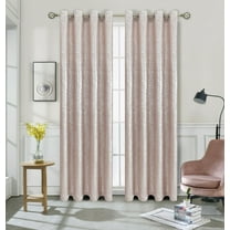 Kate Aurora Metalico Blackout Chic Grommet Top Window Curtains - Rose/Pink