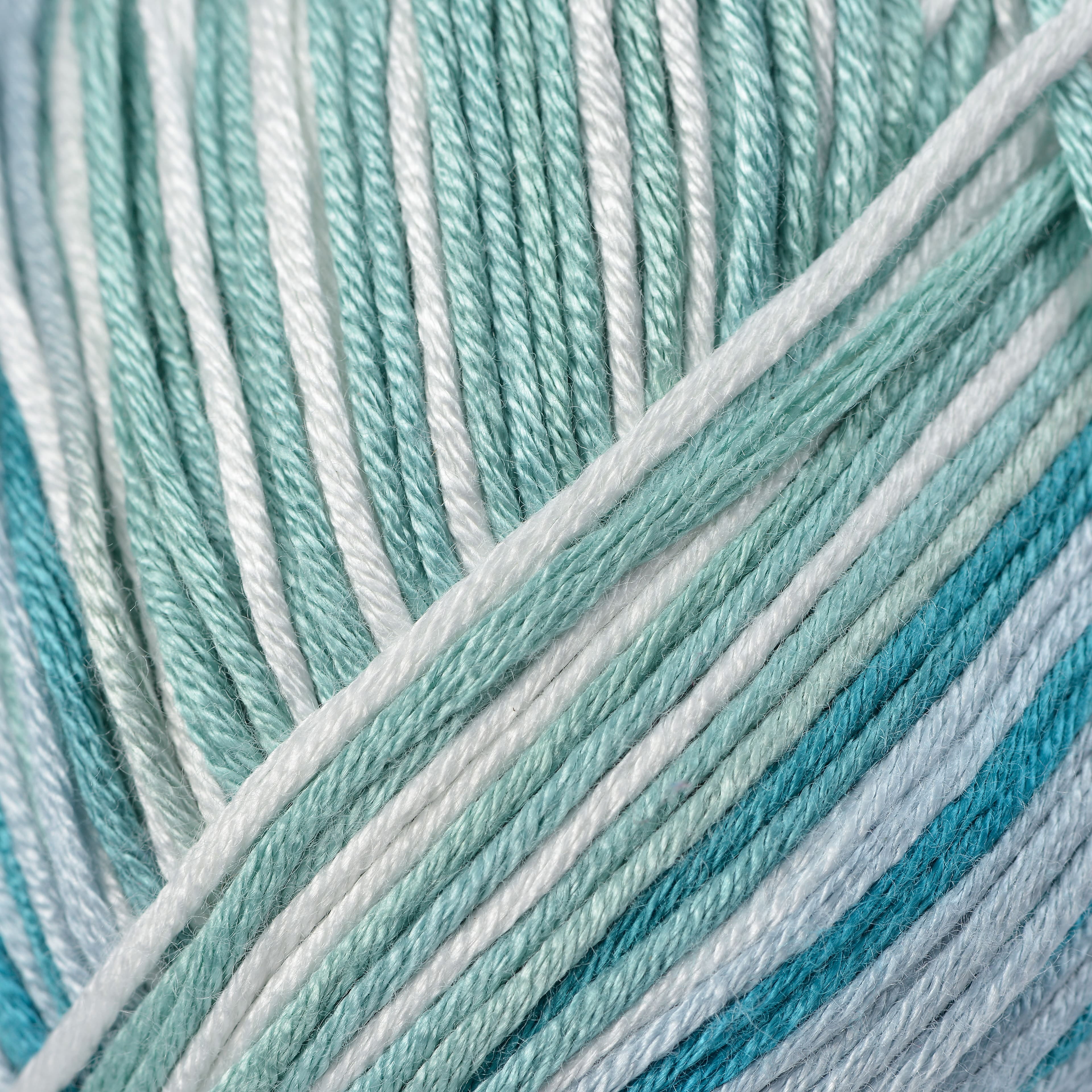 Loops & Threads Turquoise Silky Soft Multi Yarn - Light Weight Yarn for Knitting, Crochet, Weaving, Arts & Crafts, 15 Pack