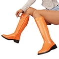 thumbnail image 5 of Willtoo Knee High Boots for Women , Round Toe Low Block Heel Fashion Boots, Smooth Upper Bright Color Boots Side Zipper Non Slip Casual Walking Shoes, 5 of 6