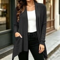 thumbnail image 4 of OGLCCG Womens Open Front Draped Cardigan, Ribbed Knit Long Sleeve Asymmetrical Hem Cardigans with Pockets,Cardigan Sweaters for Women,Size S-XXL, 4 of 7