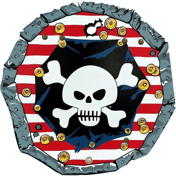 Liontouch - Pirate Shield - Captain Red Stripe - Age 3-8 Years | Accessory For Dress Up