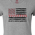 thumbnail image 4 of Inktastic Aplastic Anemia Awareness Red and White Ribbons and Flag Women's T-Shirt, 4 of 5